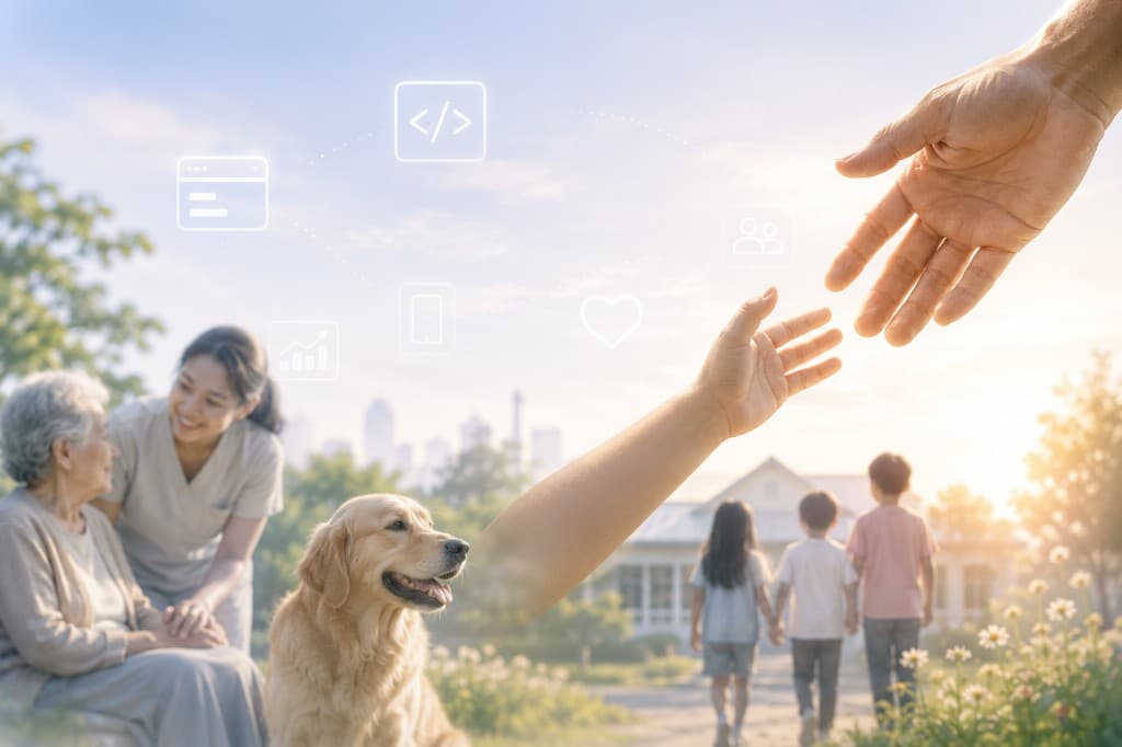Community support spanning elderly care, animal welfare, children, and technology for social good