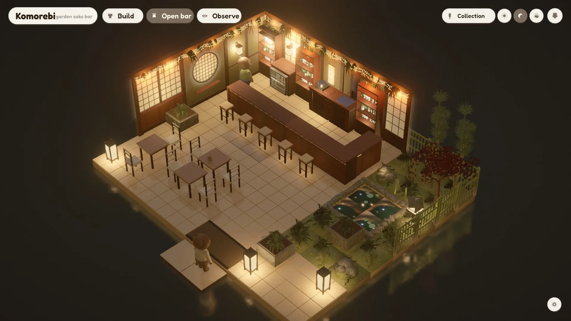 Komorebi: Garden Sake Bar: Evening at the bar