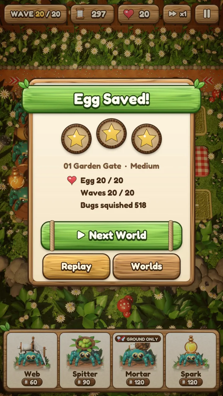 Spider Defense: Egg saved