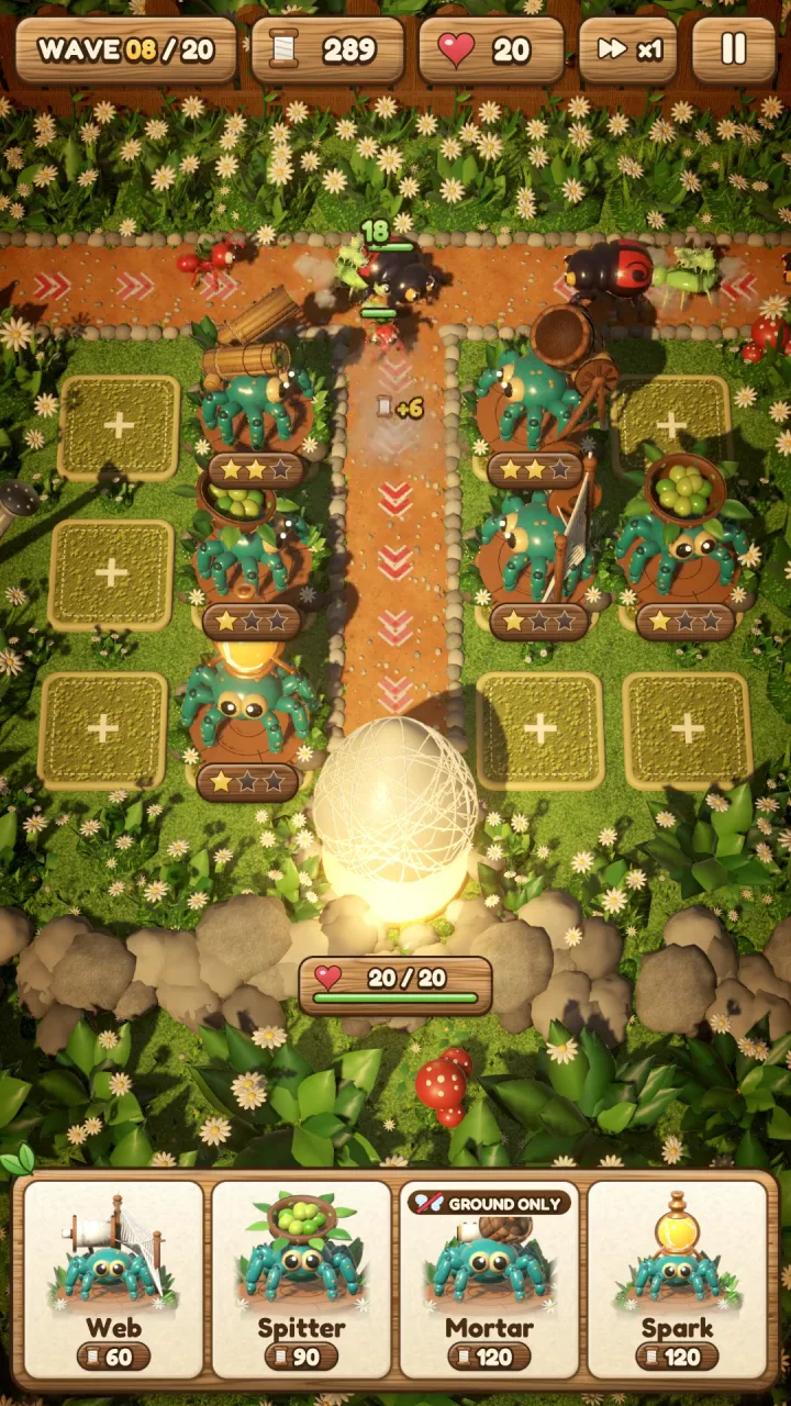 Spider Defense: Garden wave