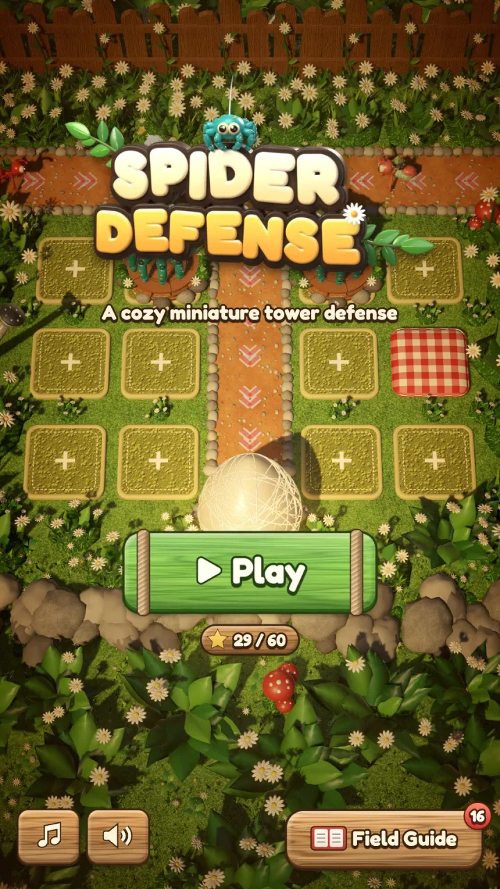 Spider Defense: Menu