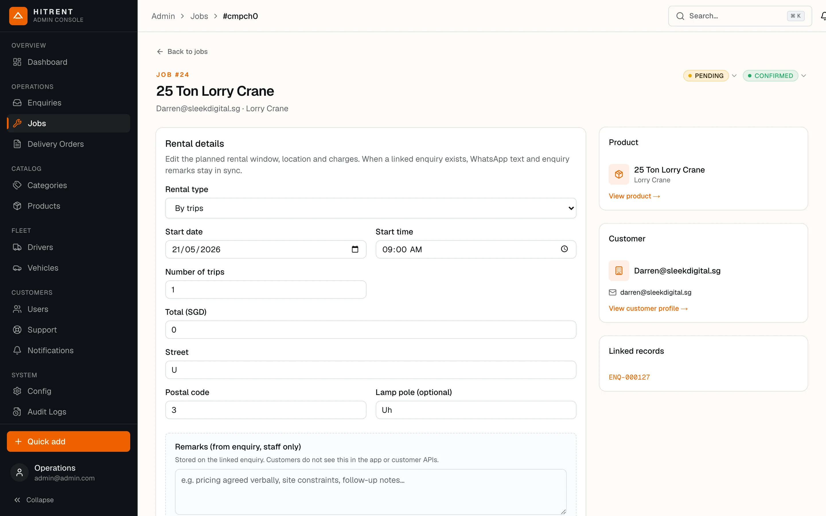 HITRENT: Job detail