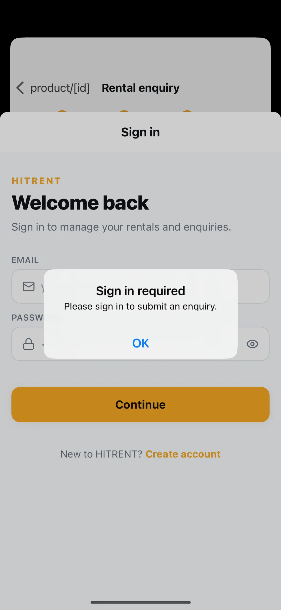 HITRENT: iOS app