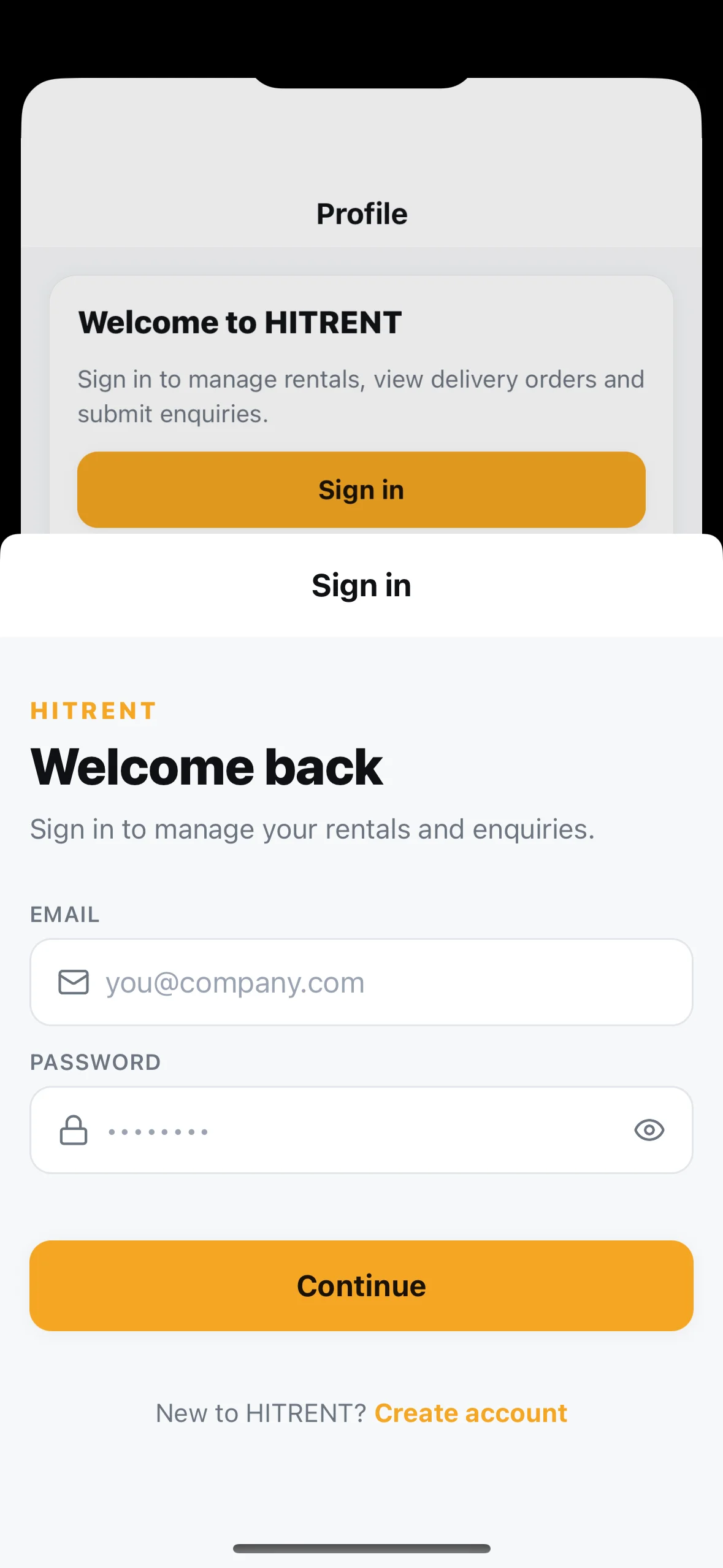 HITRENT: iOS app